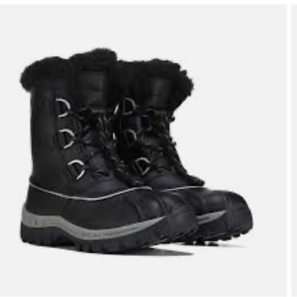 Bearpaw youth-girls boys black/grey Kelly winter snow/duck waterproof boot - Picture 1 of 10